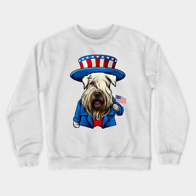 Fourth of July Wheaten Terrier Crewneck Sweatshirt by whyitsme